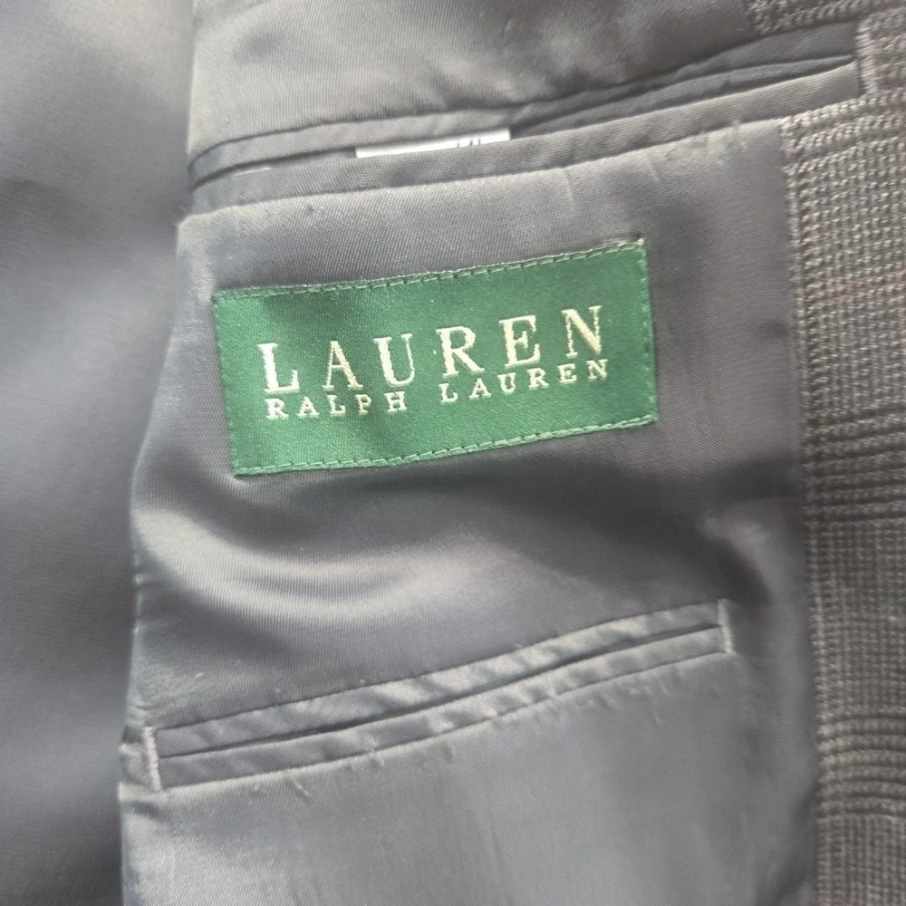 Ralph Lauren Men's Wool Glen Plaid Blazer Sport Coat Jacket Size 44L‎